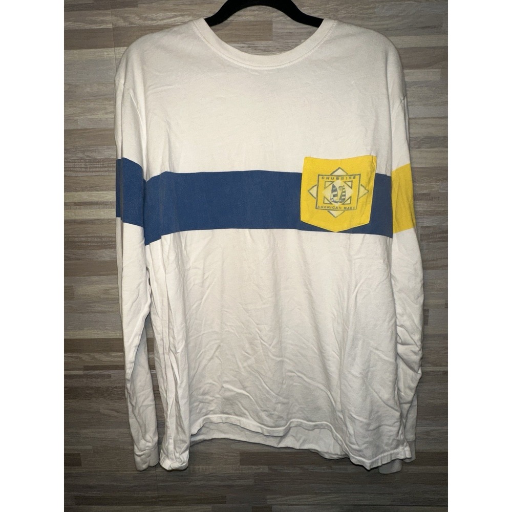 Chubbies Long Sleeve Shirt Mens Size Large Pocket Beach Made In U.S.A #M